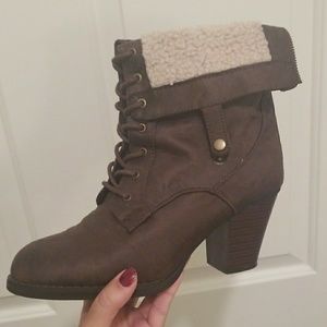 Lace up Brown Leather Ankle Boots